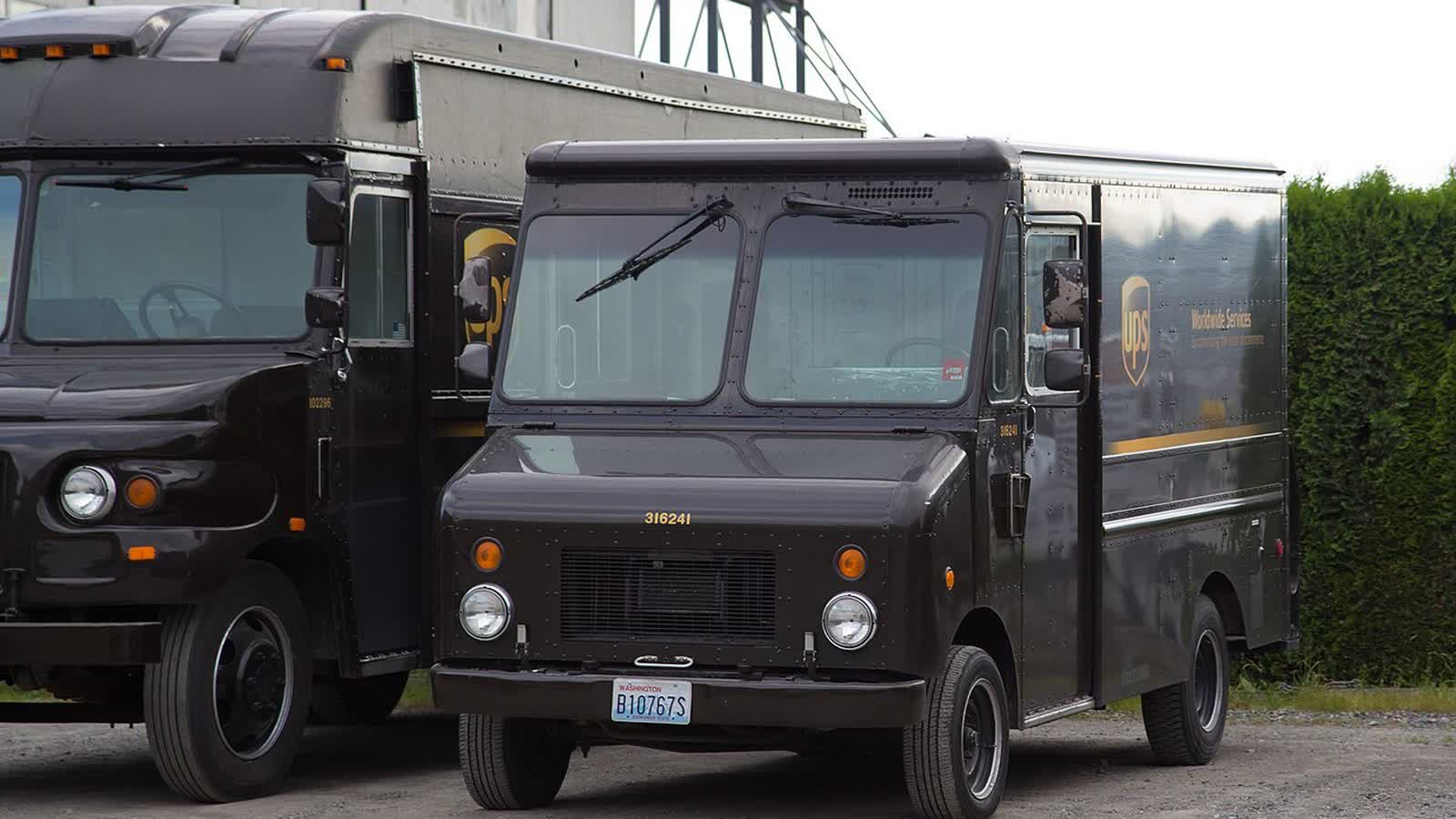 A UPS delivery truck